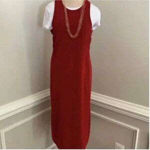 Casual Corner Women's Vintage Rust Colored Sleeveless Jumper Dress Size 6P